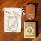 Walnut Studiolo Travel Cribbage Board - Birch Plywood, Dark Brown Leather, Model 737534730492