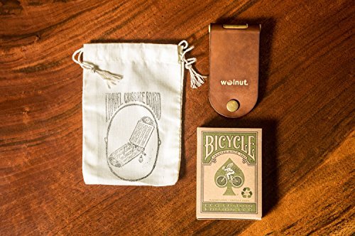 Walnut Studiolo Travel Cribbage Board - Birch Plywood, Dark Brown Leather, Model 737534730492
