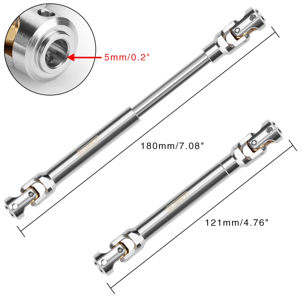 Epinon Rc Drive Shaft Stainless Steel Driveshaft For 1/10 Rc Crawler Car Trx4 Axial Scx10 Upgrade Parts(121-180Mm)