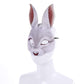 Hosfairy 1Pcs Half Face Animal Mask Rabbit Mask Horror Rabbit Mask for Halloween Easter Costume Party Cosplay Props (White)