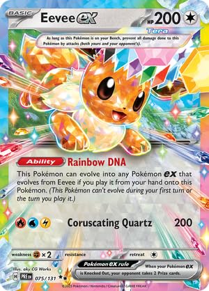 Pokemon - Eevee ex 075/131 - Prismatic Evolutions - Double Rare - Foil Single Card