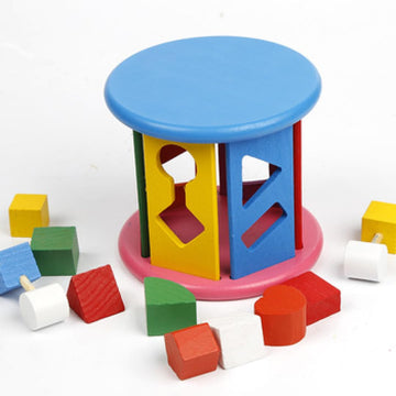 Pluspoint Wooden Shape Sorting Toy Wheel Matching Shape Toy Color Recognition And Hand-Eye Coordination Training Early Education