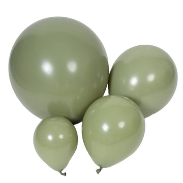 DECGOL Sage Green Balloons Party Pack - 100pcs in 18", 12", 10" & 5" Sizes, Made of Rubber for Birthdays, Baby Showers & Weddings