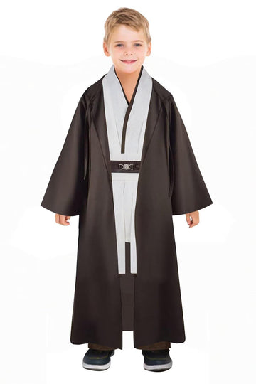 Kids Anakin Costume Tunic Hooded Robe Outfits Halloween Cosplay Uniform W-Xl
