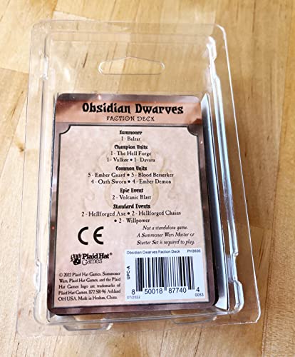 Plaid Hat Games Obsidian Dwarves Faction Deck – Ready-To-Play Expansion For Strategy Card Game – 2 Players, Ages 9+ – Requires Summoner Wars Master Or Starter Set