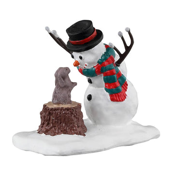 Lemax Bunny Makes A Friend #34092 Snowman And Bunny