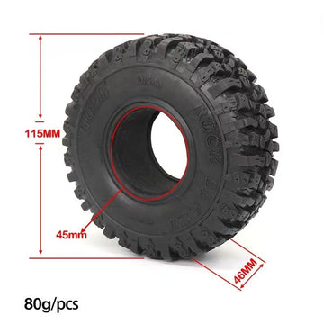 4PCS 120MM 1.9'' Rubber Rocks Tyres/Wheel Tires for 1/10 RC Rock Crawler Axial SCX10 TF2 TRX TRX-4 90047 D90 D110