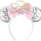 Clgift Princess Minnie Ears,Pick Your Color, Flower Minnie Ears, Floral Minnie Ears, Purple Sparkle Mouse Ears (Ratatouille)