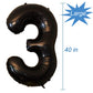 Tellpet Black Number 3 Balloon, 40 Inch