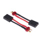 rflaueo 4pcs Compatible with TRX to T-Plug Style Male Female RC Connector Adapter with 14awg 2in Wire(E06-4)