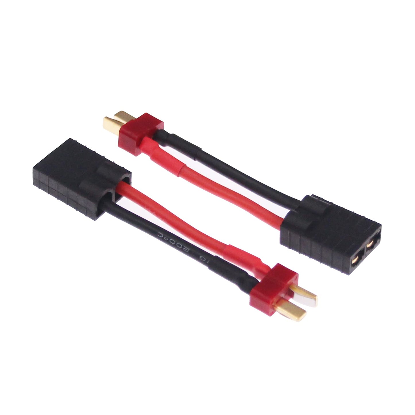 rflaueo 4pcs Compatible with TRX to T-Plug Style Male Female RC Connector Adapter with 14awg 2in Wire(E06-4)