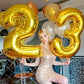 Gold 40 Inch Big Number Balloon Birthday Decoration, Number 2 Helium Balloon 12 22 23 24 26 2024 New Years Celebration, Boy Girl
