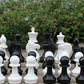 Megachess Large Premium Chess Set With 16 Inch Tall King Black And White With Quick Fold Nylon Mat