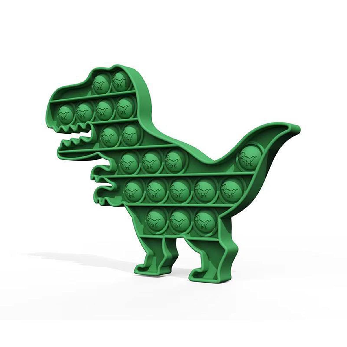 HILUDEER Pop Fidget Toy - Stress Relief Silicone Logic Game for Teens & Adults - Green Dinosaur