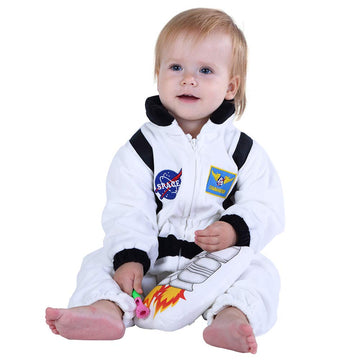 Hsctek Toddler Astronaut Costume, Baby Space Cosplay Infant Boys Girls, Newborn Halloween Suit Costume Kids White 4T