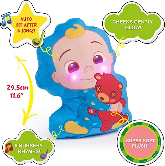 WOW! STUFF CoComelon JJ Musical Sleep Soother Toy - Plays 6 Bedtime Songs, Night Light, Blue, for Toddlers Ages 2-5