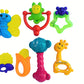 NIYANETAIL Colourful Plastic NonToxic Set of 7 pc Attractive Rattle for New Borns Rattles and Teether for Babies, Plush Rings, 