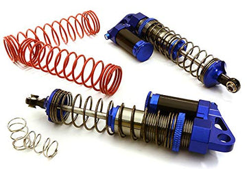 Integy RC Model OBM-1443BLUE Alloy 90mm Piggyback Shock (2) w/Rebound Adjust for SCX-10, SCX10 II, SCX10 III