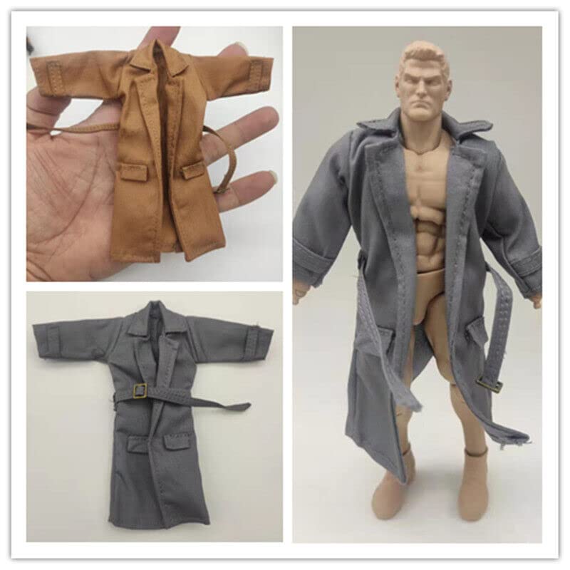 Boswon 1/12 Scale Clothes Brown Male Coat Model With Iron Wire For 6' Body Figure