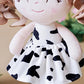 Gloveleya Baby Dolls Soft Snuggly First Baby Girl Gifts Plush Doll with Light Skin & Cow Dress 12inches Animal Series