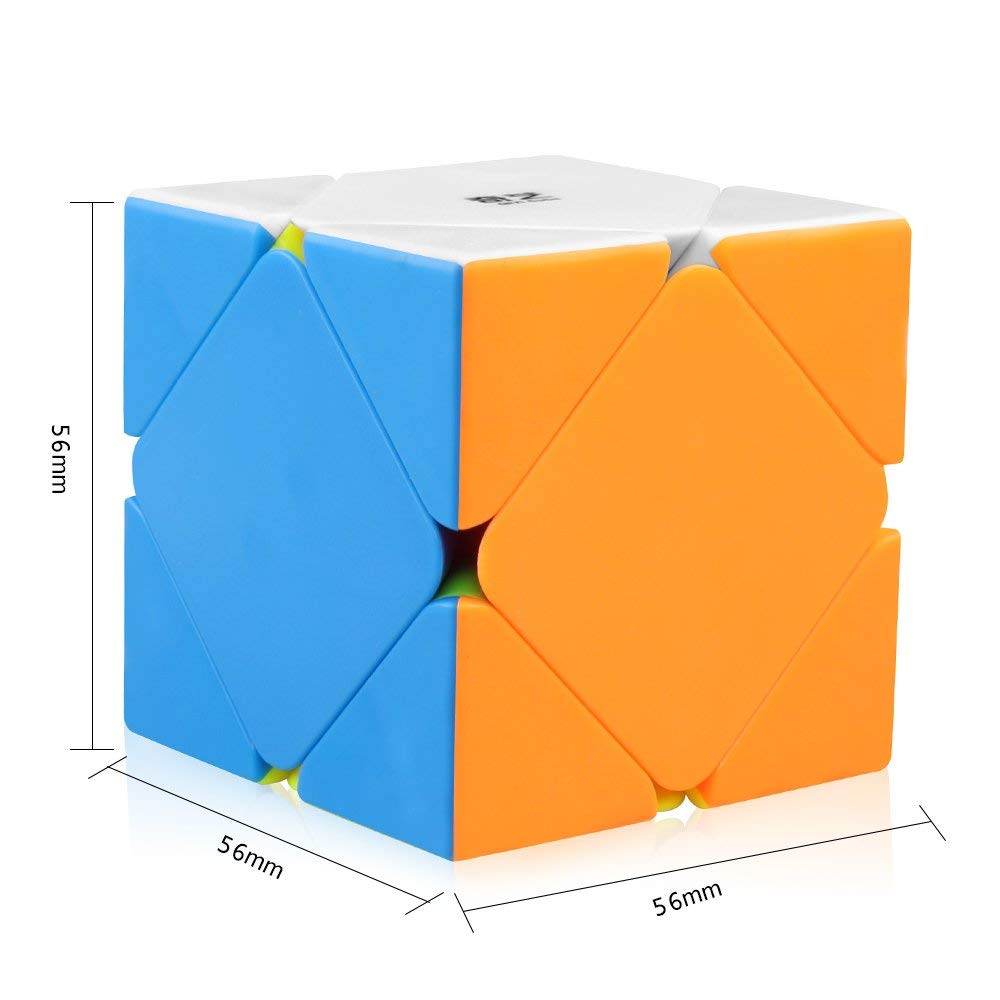 D-FantiX QYTOYS Qicheng Skewb Cube Skewb Speed Cube Stickerless Skewb Magic Cube Puzzle Toys for Kids mature-themed(QiCheng Version)