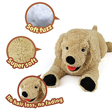 Lotfancy Dog Stuffed Animals, 26'' Cuddly Golden Retriever Stuffed Animals, Dog Plush Toy, Large Stuffed Dog, Beige