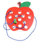 Calandis Wooden Montessori Toys Apple Insect Lacing Game Kids Educational Toy Gift | Preschool Toys & Pretend Play