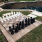 Megachess Large Premium Chess Pieces Complete Set With 16 Inch Tall King - Black And White