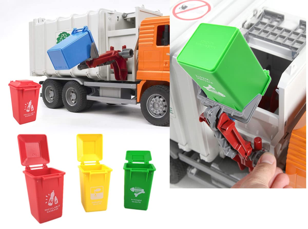 AITING Trash Can Toy Kids Toy Push Vehicles Garbage Truck's Trash Cans Mini Curbside Vehicle Garbage Bin