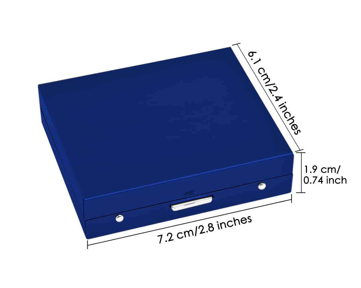 Ds.Distinctive Style Aluminum Alloy Dice 5 Pieces 16Mm Portable Metal Dices With Case 6 Sided Dice For Party Game (Blue Square)