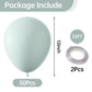 Kalor 12 Inch Pastel Green Balloons, 50 Pcs Latex Helium Macaron Balloons For Kid'S Birthday Party, Baby Shower, Wedding, Graduate Party Decorations