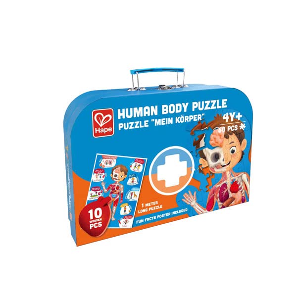 Hape Human Body Puzzle | 60 Oversized Pieces Educational Anatomy Jigsaw, Wooden Organs, For Children 4+ Years