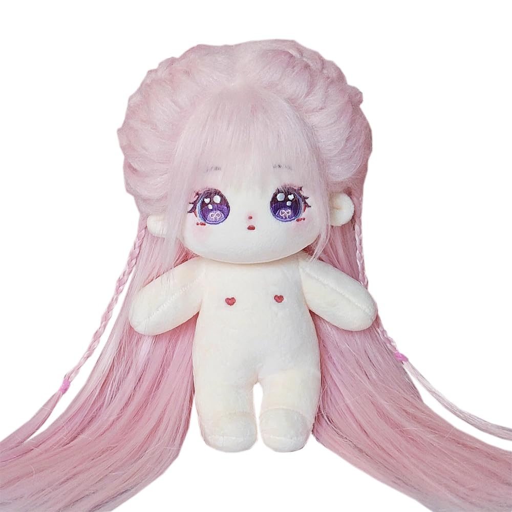 Niannyyhouse 20Cm Plush Doll Long Hair Girl Humanoid Stuffed Body No Attribute 8' Normal Body Wearable Clothing Dress Up Gifts (A-41-With Skeleton)