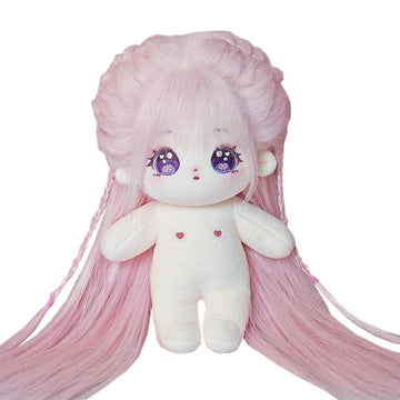 Niannyyhouse 20Cm Plush Doll Long Hair Girl Humanoid Stuffed Body No Attribute 8' Normal Body Wearable Clothing Dress Up Gifts (A-41-With Skeleton)