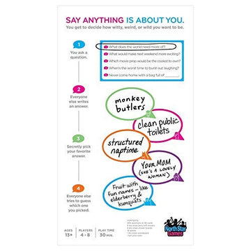 Say Anything: 10Th Anniversary–A Board Game By North Star Games 4-8 Players–Board Games For Family 30 Mins Of Gameplay–Games For Family Game Night–For Kids And Adults Ages 13+ - English Version