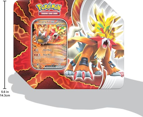 Pokémon TCG: Paradox Destinies Tin - Gouging Fire EX, Standard Size, Multi-color, Model 728192555046, Paper Material