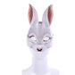 Hosfairy 1Pcs Half Face Animal Mask Rabbit Mask Horror Rabbit Mask for Halloween Easter Costume Party Cosplay Props (White)