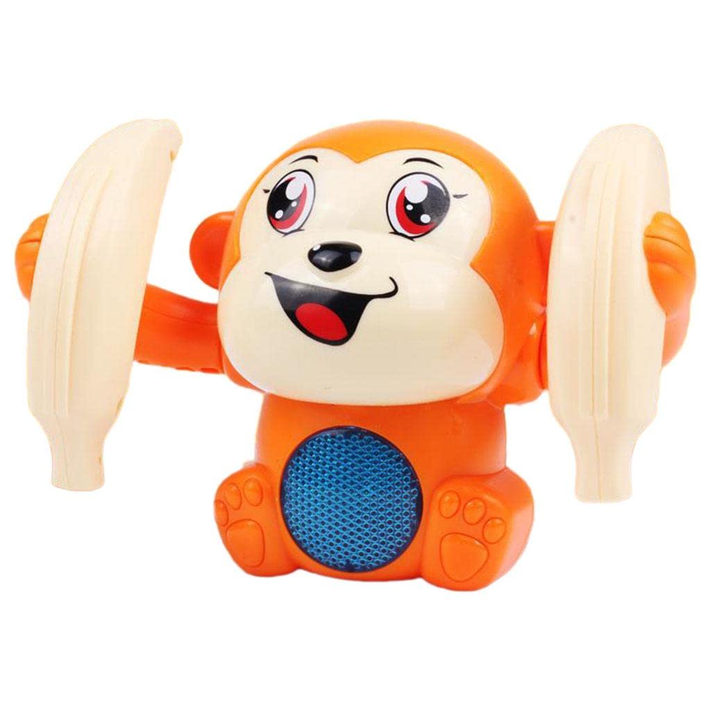 Ilsmysutra 1Pc Kids Toy Roll Over Monkey Toy With Light Interesting Educational Toy Orange|Toys For Baby|Developmental Baby Toys