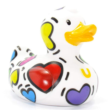 Pop Heart (Love/Valentines) Rubber Duck By Bud Ducks | Elegant Gift Packaging - 'Living In A Bubble Of Love!' | Child Safe | Collectable