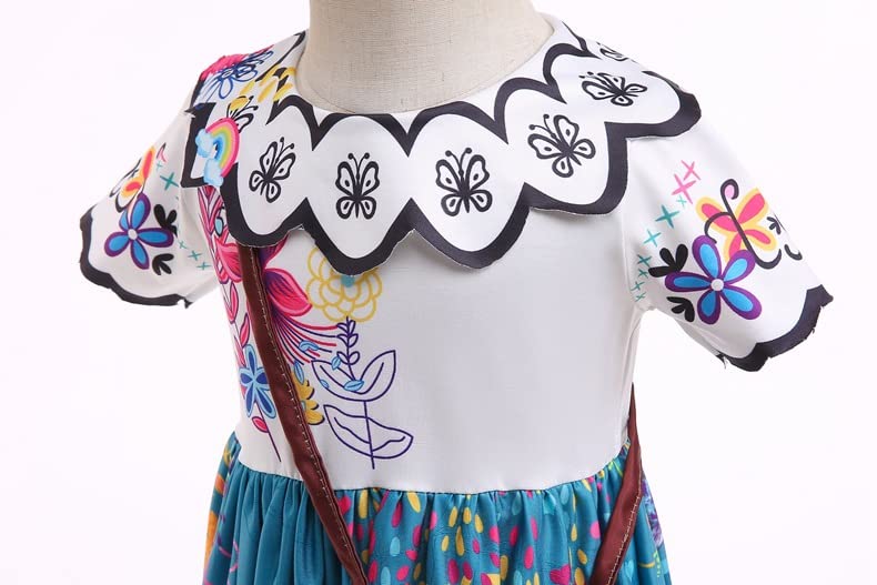 Szytypyl Baby Girls Mirabel Costume Printed Summer Dress For Toddlers Birthday Party 1-7Years