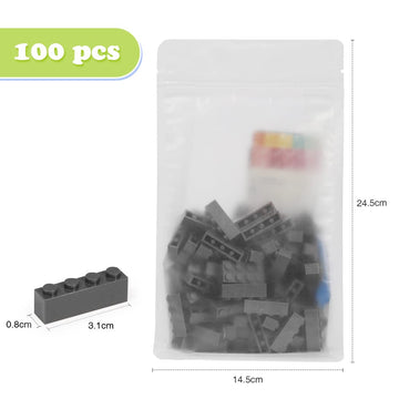 Unirolic Classic Building Bricks Set, 100 Piece 1X4 Basic Building Blocks Stem Creative Building Toys Compatible With All Major Brands(Dark Gray)