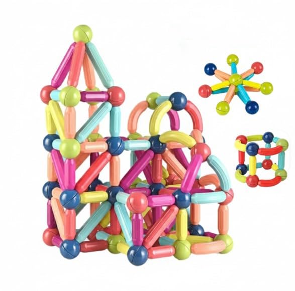 Fyinkart Magnetic Building Sticks And Balls Set 36 Pieces | Educational Stem Construction Toy | Supports Learning | Imagination 