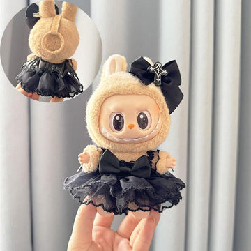 Jrelecs Clothes For Labubu Series 17Cm Dolls Strap Skirt & Hair Decorations For 17Cm Dolls - Premium Collector'S Adjustable Outf