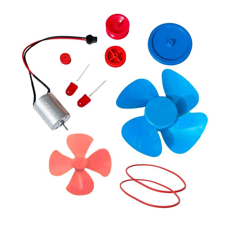 ESPtronics DIY STEM Wind Mill Dynamo Motor Pulley Generator Physics Project Science Experiment Working Model Toys Kit for School