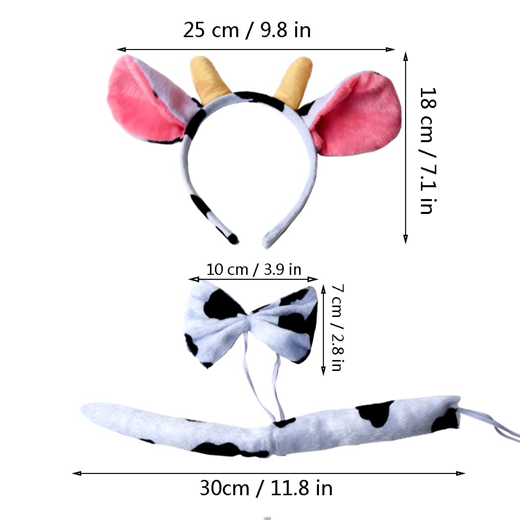 Marrywindix White Cow Costume Tutu Set Animal Fancy Dress Costume Kit Accessories