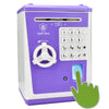 Toy Safe Box, Electronic Atm Piggy Bank, Money Coin Savings Bank, Finger Print Scanner Lock, Great Gift For Children Kids (Purpl