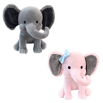 Boqopod Stuffed Elephant Animal Plush Toys 9 Inch (Gray)