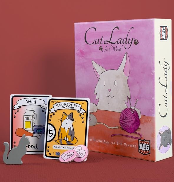 AEG Cat Lady Board Game - Family Card Drafting Game for 2-4 Players, Ages 10+, Easy to Learn, Paper, Model ALD05885