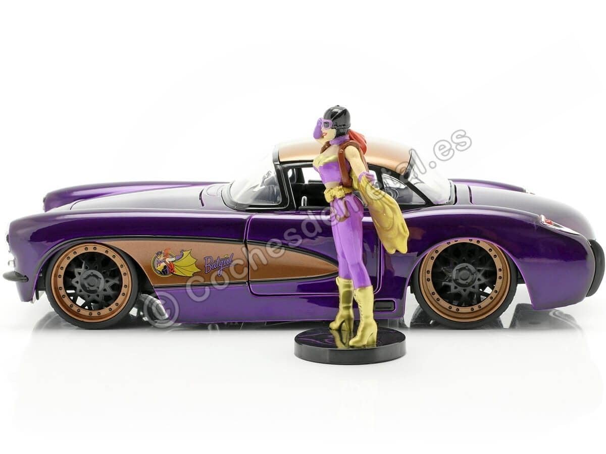 Jada Toys 1: 24 1957 Chevy Corvette W/Batgirl Figure (Blue)