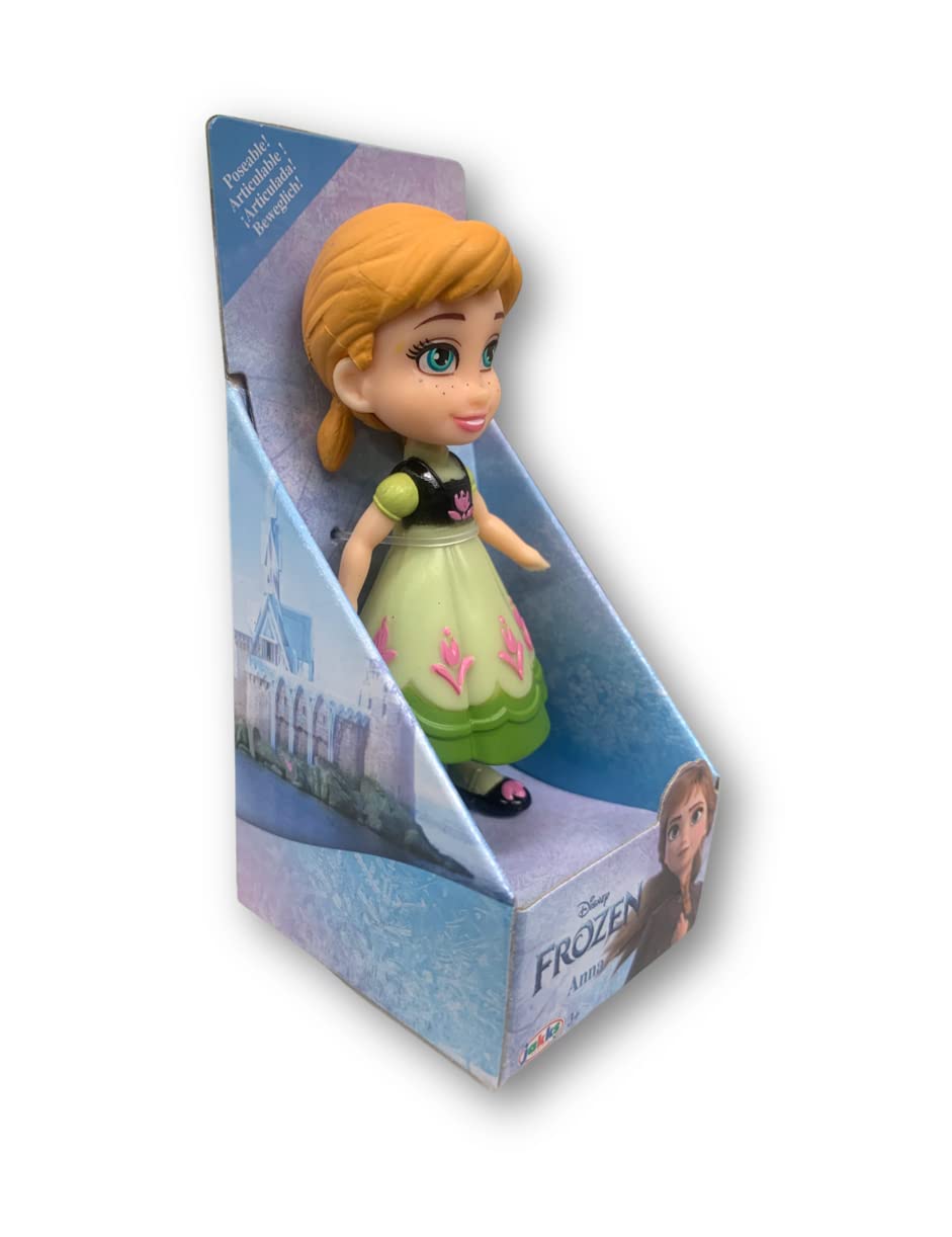 Amarina Packed In Clear Box For Gift Frozen Mini Poseable 3.5 Inches Doll Choose From All 14 Style Frozen Characters (Anna Green